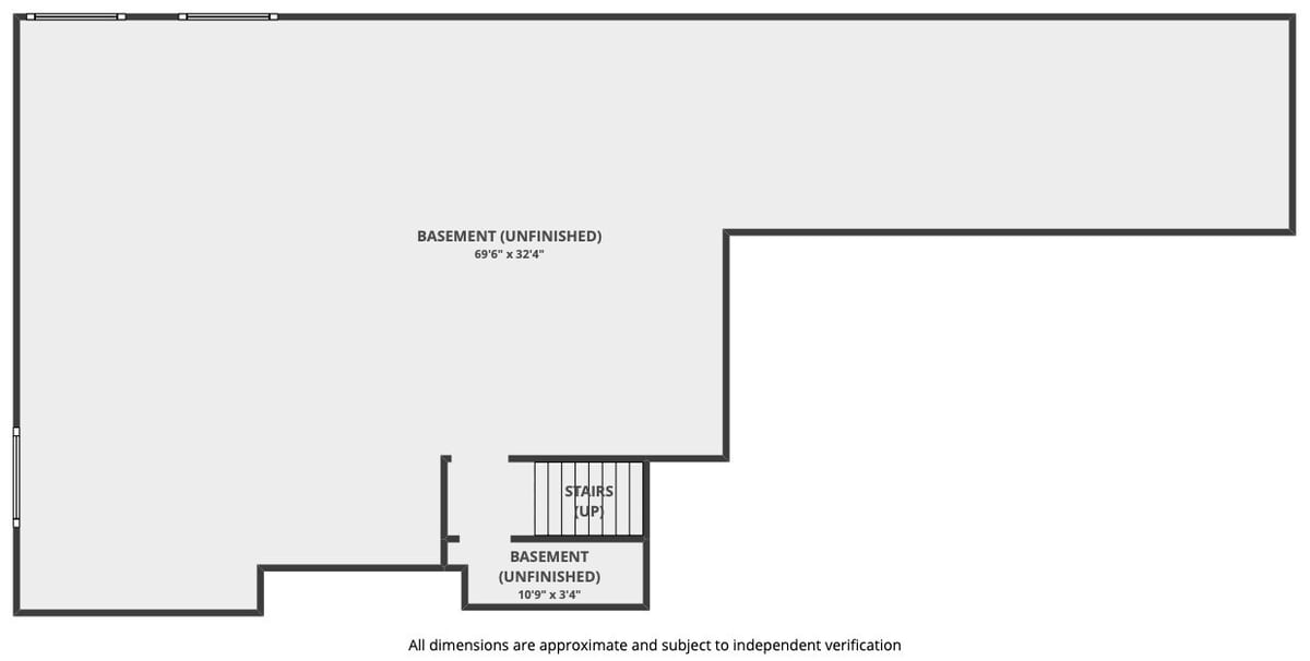 Floor plan of the unfinished basement at 8307 W 66th Drive, Arvada, CO