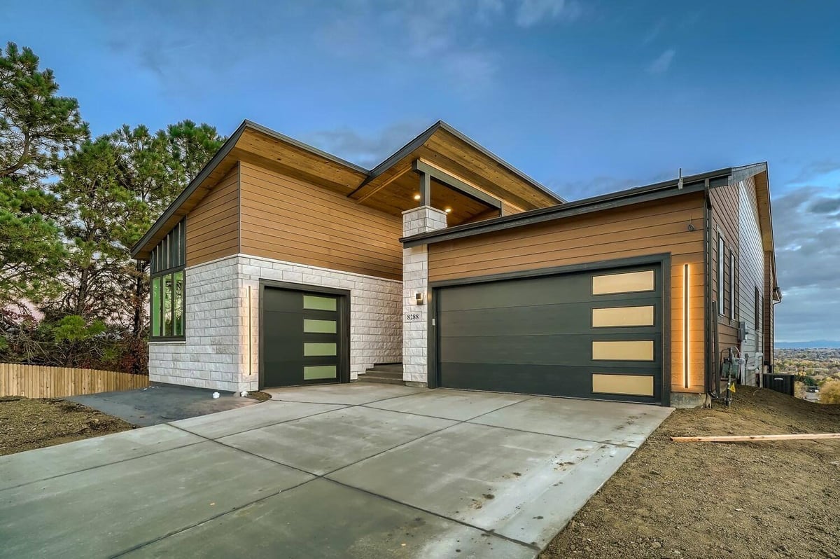 Front exterior view of beautiful house constructed by Sheffield Homes in Arvada, CO